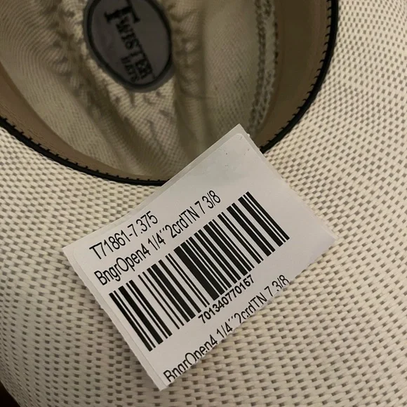 Twister Vented Bangora Straw Hat for Summer 4.25 brim - Picture 5 of 6